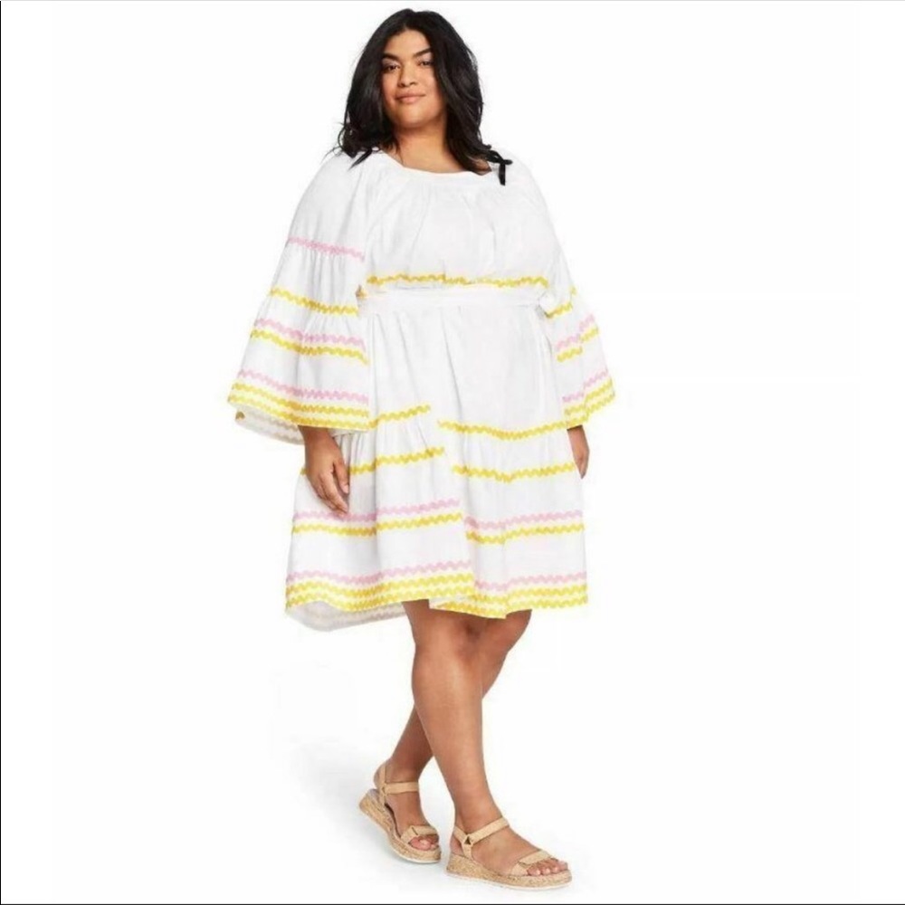 Lisa Marie Fernandez Ric Rac Flare Sleeve Dress 1x